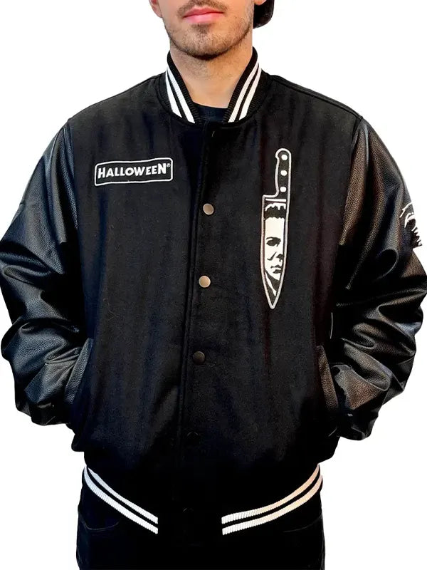 Halloween Michael Myers Black Varsity Jacket