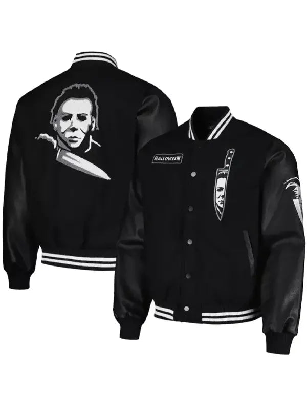 Halloween Michael Myers Black Varsity Jacket