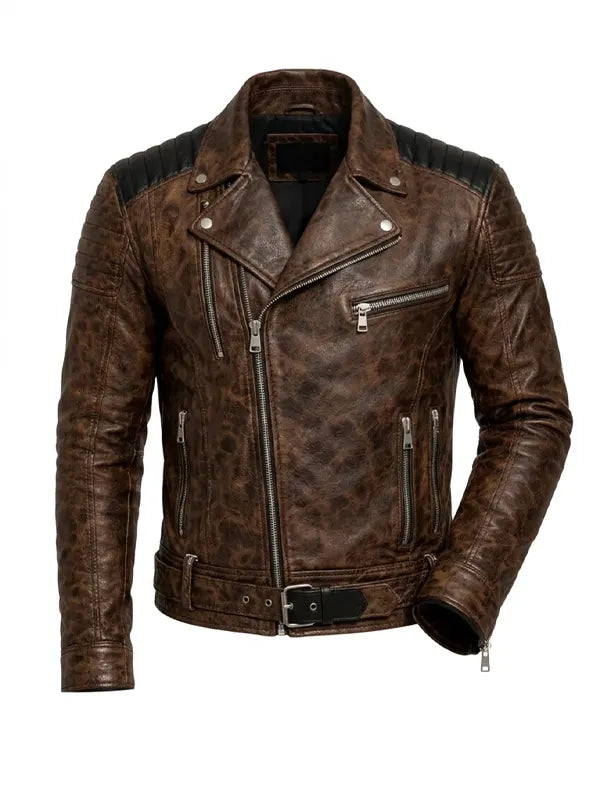 Halloween Night Premium Brown Leather Jacket - Print