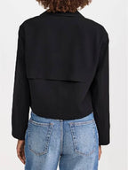 Ride Or Die Hannah Waddingham Black Cropped Trench Coat
