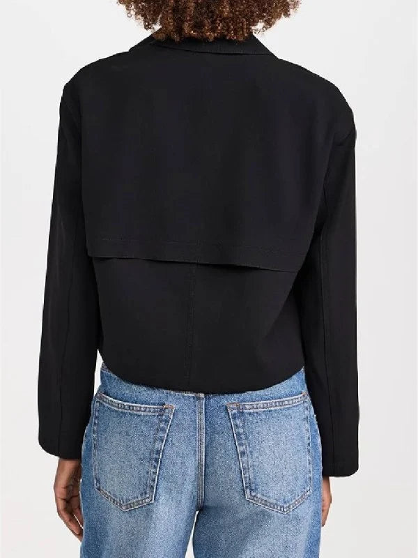 Ride Or Die Hannah Waddingham Black Cropped Trench Coat