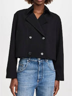 Ride Or Die Hannah Waddingham Black Cropped Trench Coat