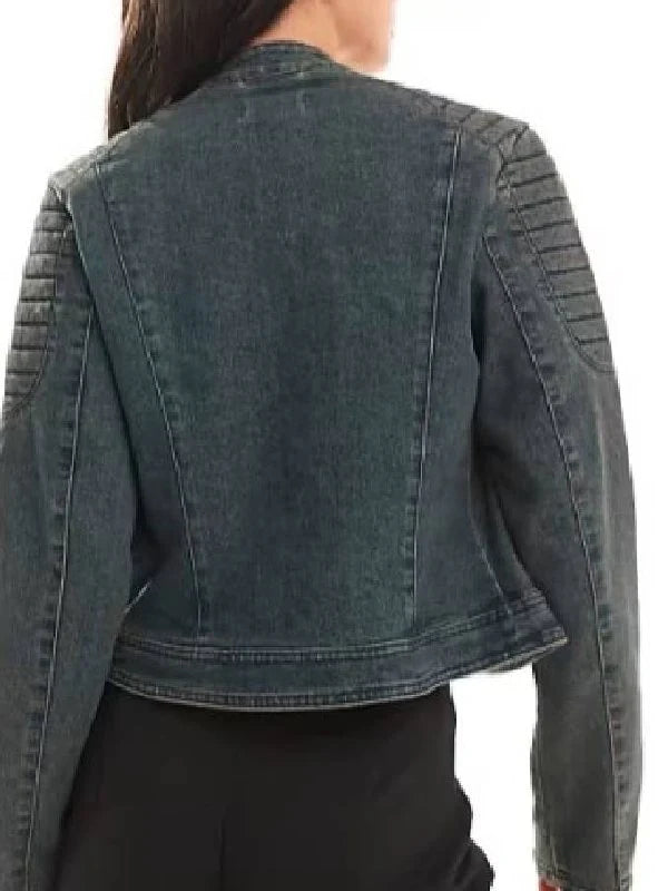 Ride Or Die S01 Hannah Waddingham Denim Biker Jacket