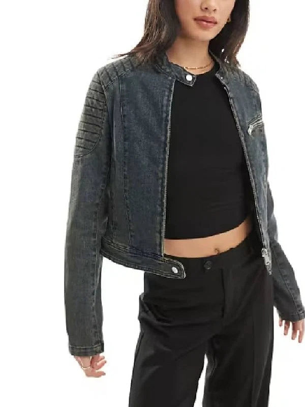 Ride Or Die S01 Hannah Waddingham Denim Biker Jacket