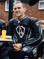 Harry Melling Pillion Black Racing Leather Jacket
