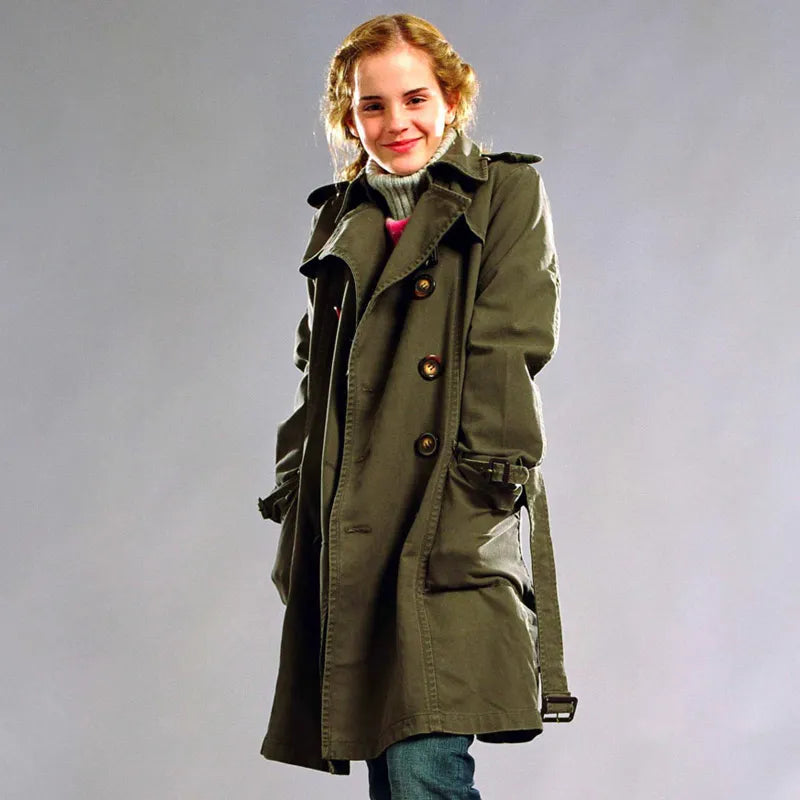 Harry-Potter-Emma-Watson-Green-Trench-Coat