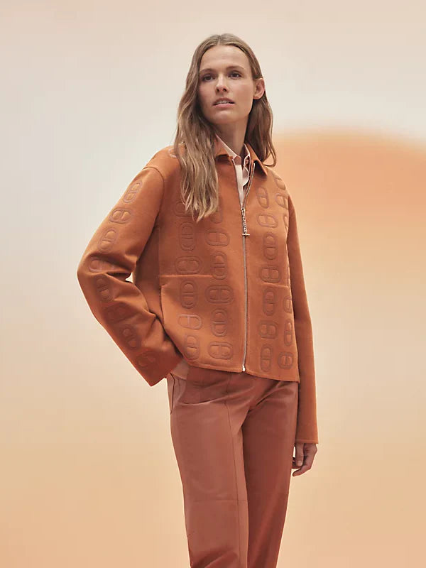 Hermes Leather Jacket For Girl