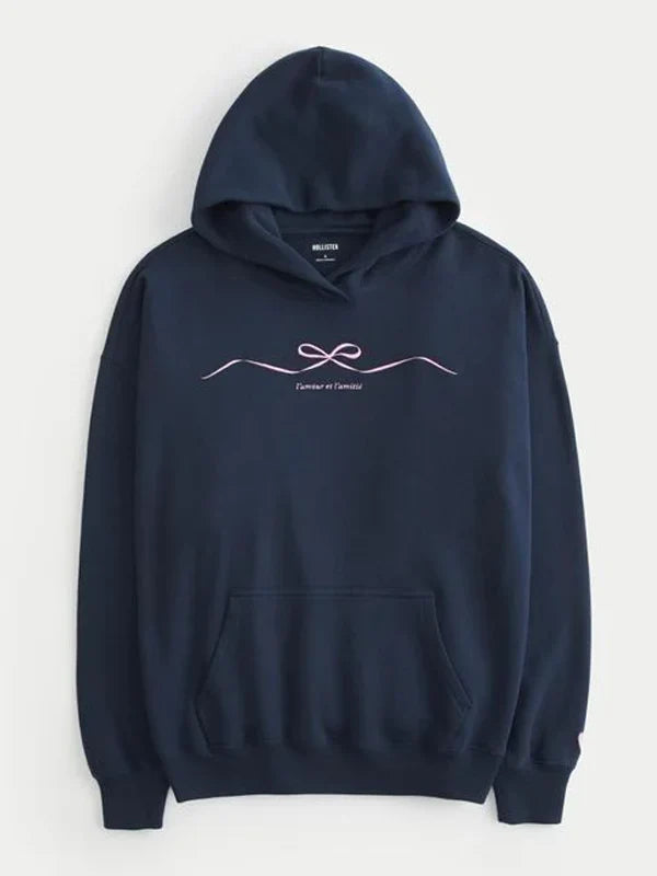 Hollister-Navy-Blue-Hoodie-With-Pink-Bow