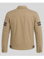 Mazie O'Reilly Men's Slim Fit Beige Cotton Jacket