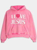 I Love Jesus Hoodie Pink