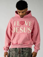 I Love Jesus Hoodie Pink