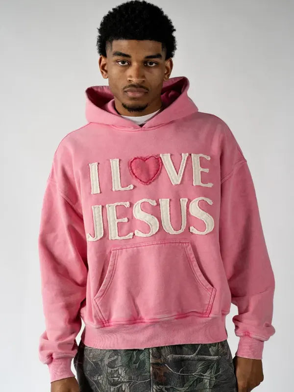 I Love Jesus Hoodie Pink
