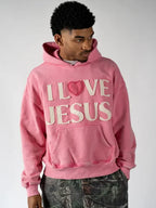 I Love Jesus Hoodie Pink