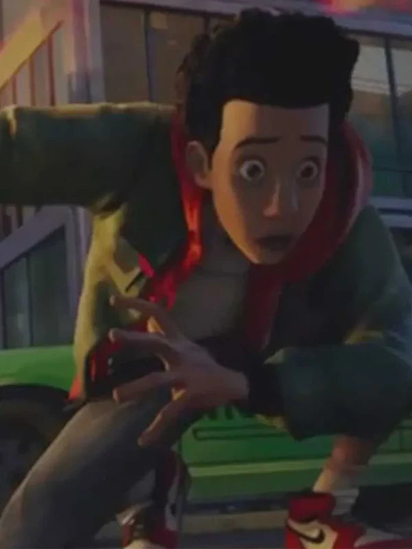 Into The Spider Verse Miles Morales Jacket with Red Hoodie