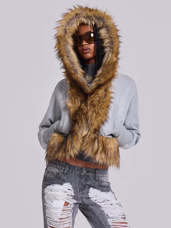 Jaded London Fur Hoodie
