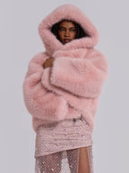 Jaded London Mara Oversized Faux Fur Coat In Pink