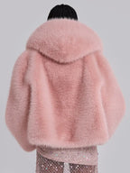 Jaded London Mara Oversized Faux Fur Coat In Pink