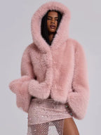 Jaded London Mara Oversized Faux Fur Coat In Pink