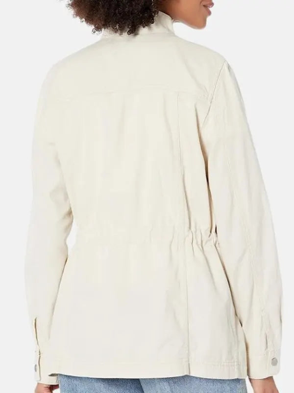 Lowell Sawayn Women's Off-white Shirt Style Cotton Jacket