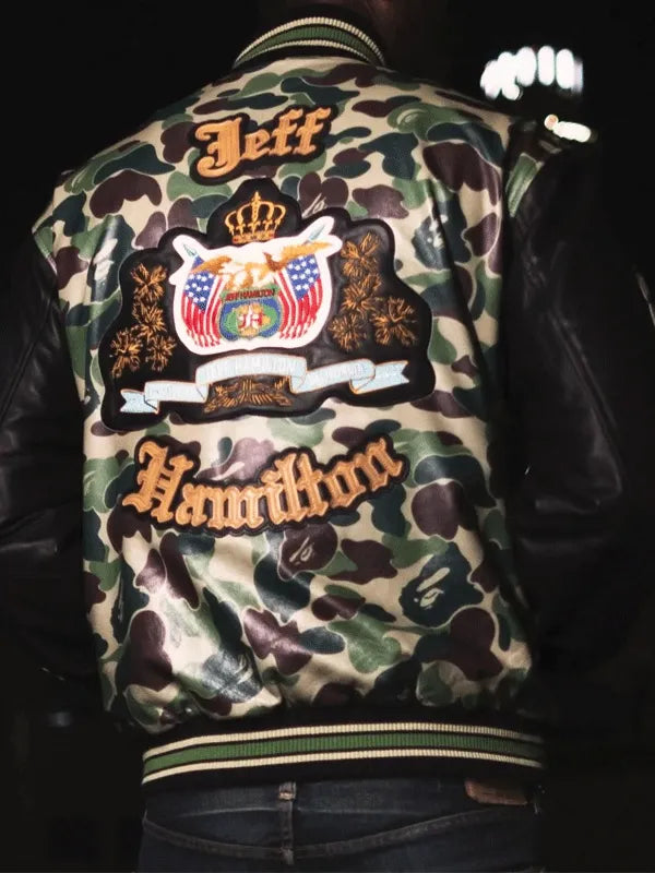 Jeff Hamilton Camo Wool Varsity Jacket