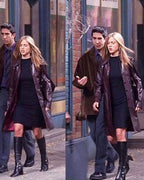 Jennifer-Aniston-Cherry-Red-Leather-Trench-Coat-Friends