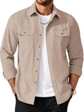 Richard M. Leonard Shirt Collar Beige Cotton Jacket