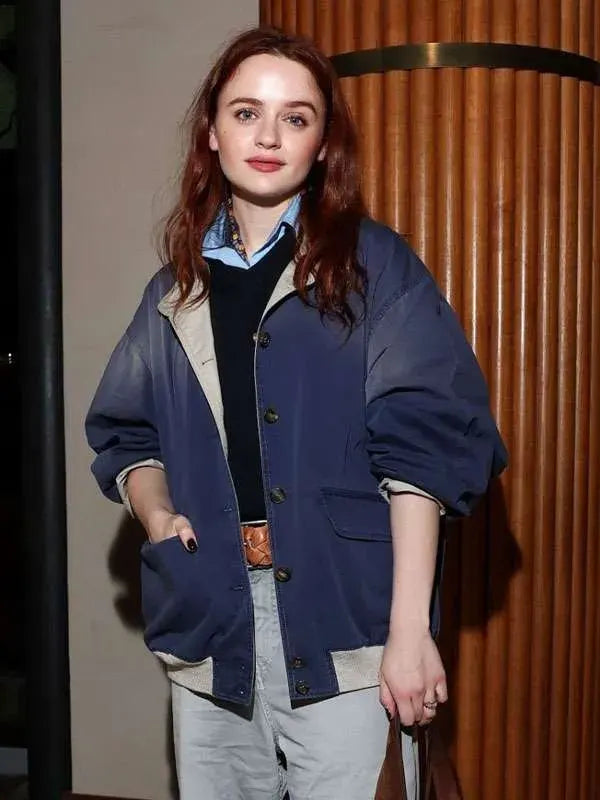 Joey King Paris Fashion Week 2026 Blue Cotton Jacket