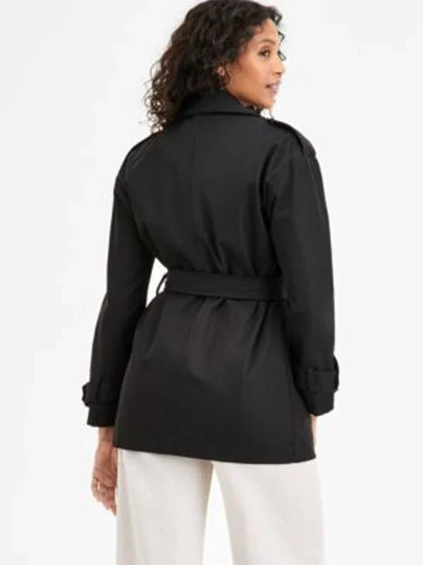 Jou Jou Juniors Double Breasted Belted Trench Coat
