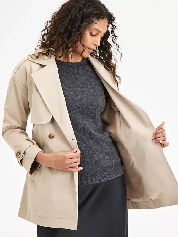 Jou Jou Juniors Double Breasted Belted Trench Coat