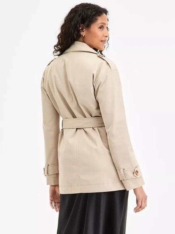 Jou Jou Juniors Double Breasted Belted Trench Coat