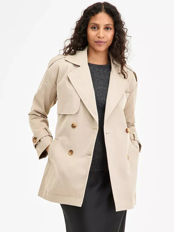 Jou Jou Juniors Double Breasted Belted Trench Coat