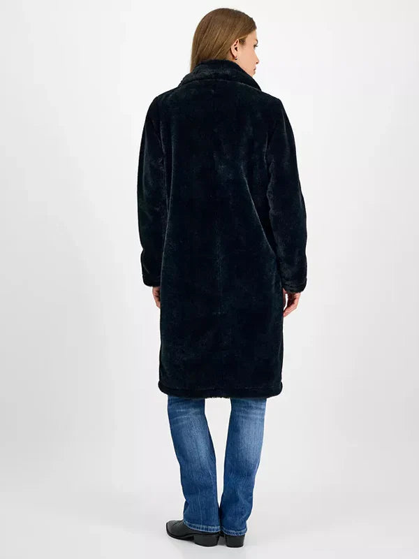 Jou Jou Juniors' Faux-Fur Double-Breasted Coat