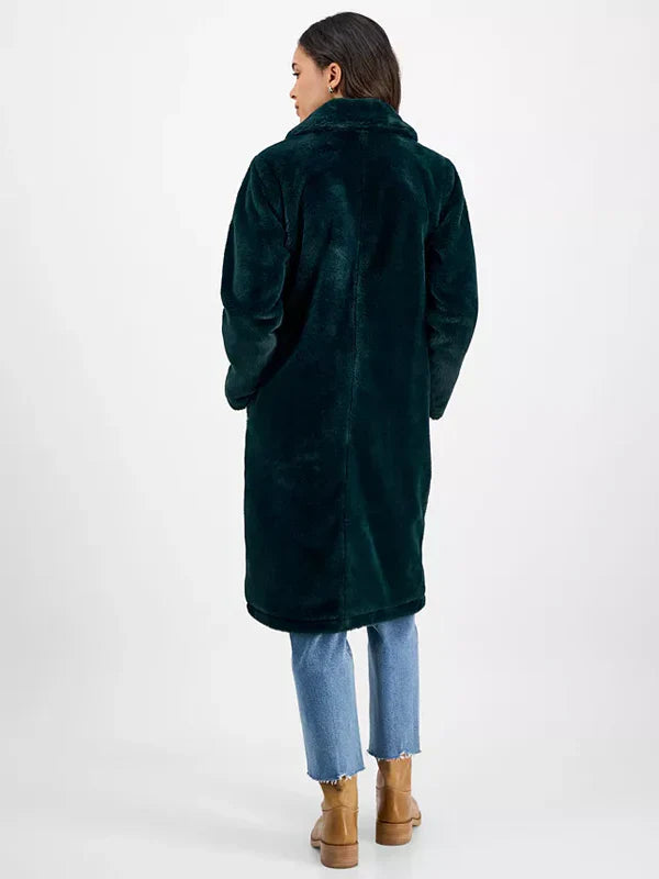 Jou Jou Juniors' Faux-Fur Double-Breasted Coat