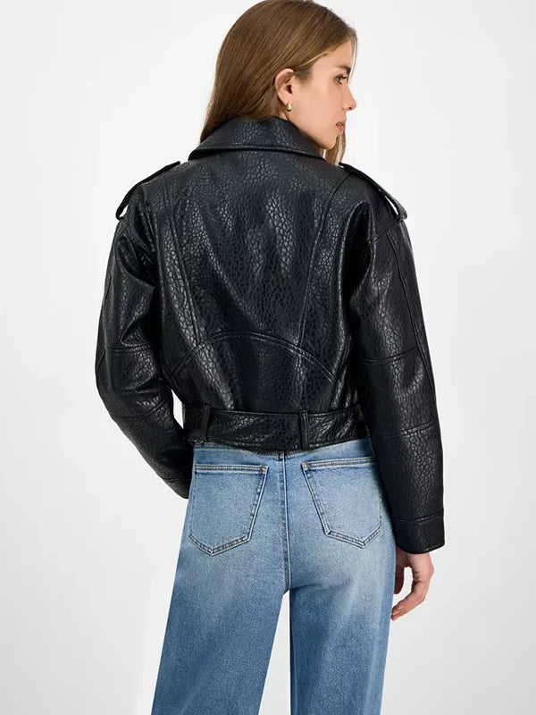 Jou Jou Juniors Faux Leather Belted Jacket