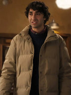 Jumanji Open World 2026 Alex Wolff Beige Puffer Jacket