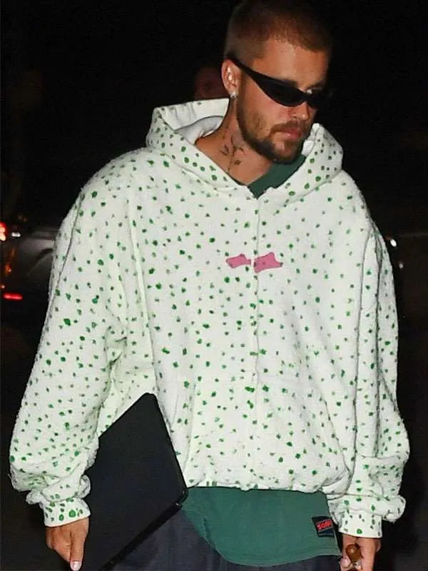 World Cup After Party Justin Bieber Polka Dot Hoodie