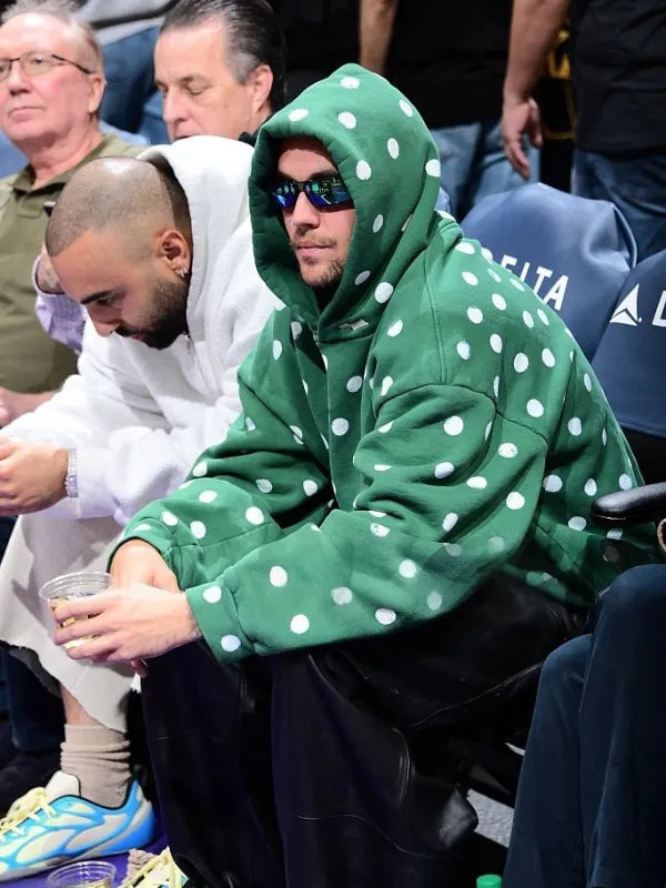Magic Vs Lakers 2026 Justin Bieber Green Polka Dot Hoodie