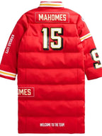 Patrick Mahomes KC Chiefs Red Puffer Coat