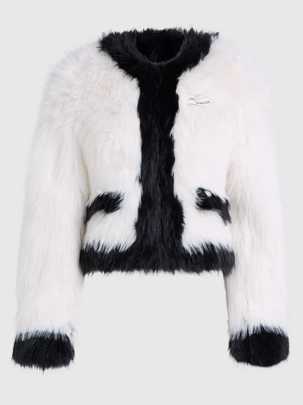 Karl-Lagerfeld-White-Faux-Fur-Jacket