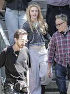 Kathryn Newton Grey True Religion Zip Up Hoodie