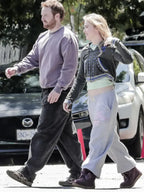 Kathryn Newton Grey True Religion Zip Up Hoodie