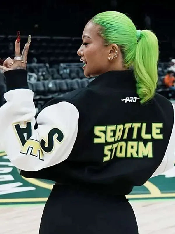 Kayce Kirihara Seattle Storm Cropped Varsity Jacket