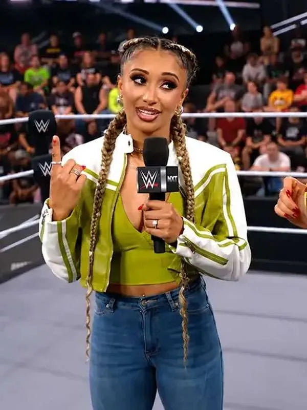 Kelani Jordan WWE NXT Cropped Moto Jacket