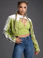 Kelani Jordan WWE NXT Cropped Moto Jacket