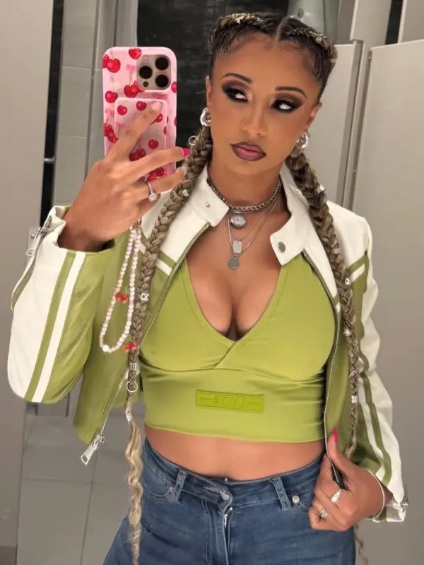 Kelani Jordan WWE NXT Cropped Moto Jacket