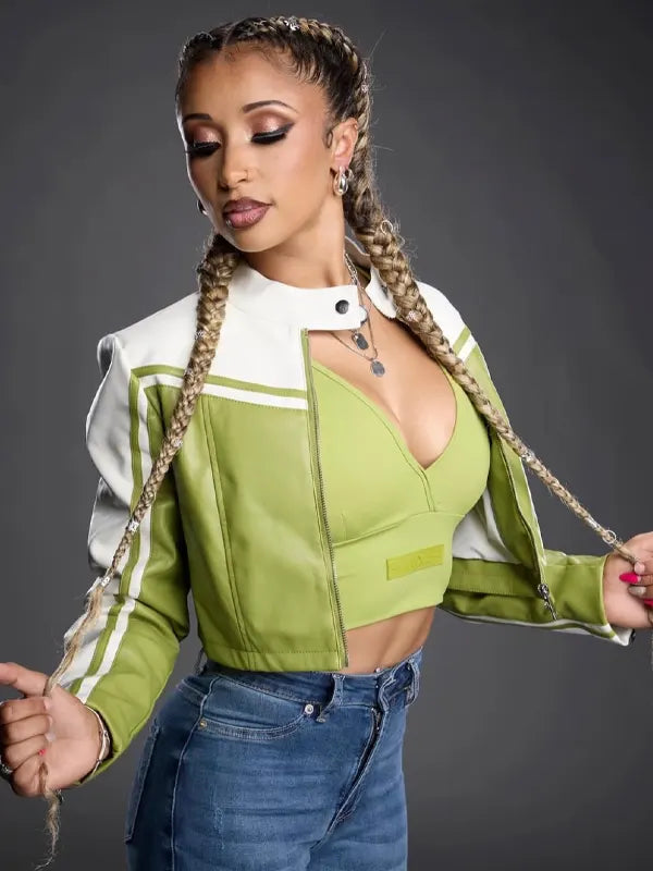Kelani Jordan WWE NXT Cropped Moto Jacket
