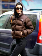 Kendall-Jenner-Brown-North-Face-Puffer-Jacket