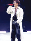 Kim Taehyung Off-White Coated Denim Trench Coat