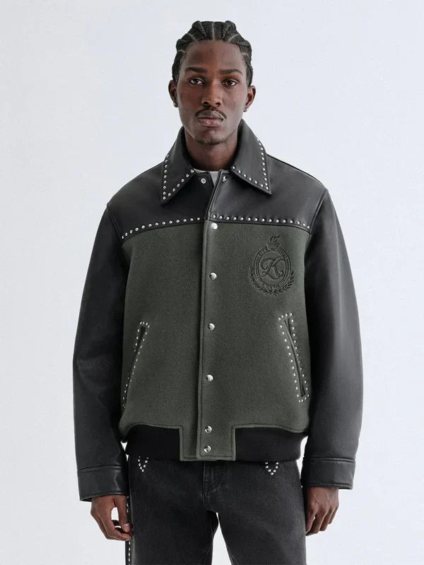 Kith-Combo-Varsity-Leather-Jacket