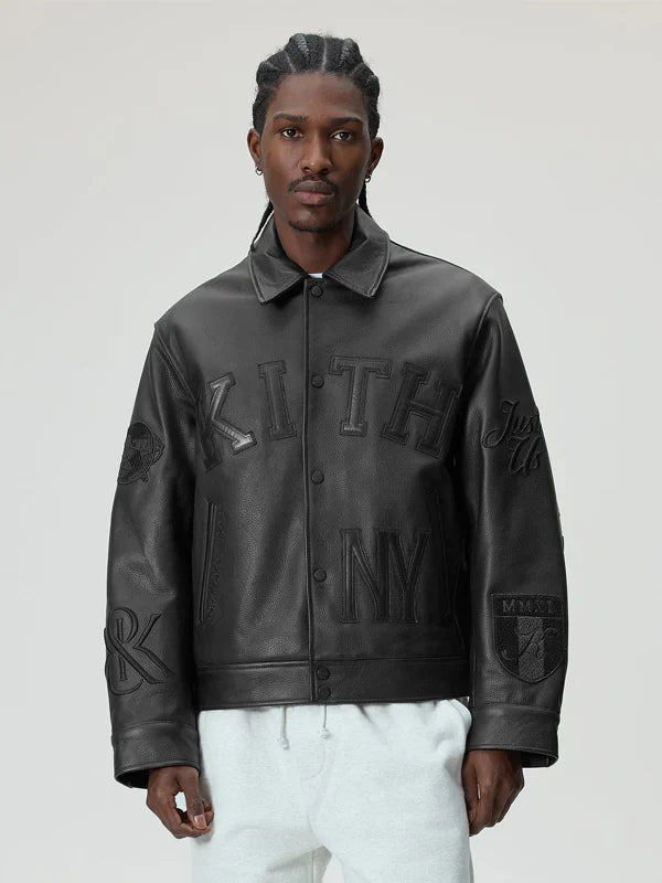 Kith-Pebbled-Leather-Varsity-Coaches-Jacket